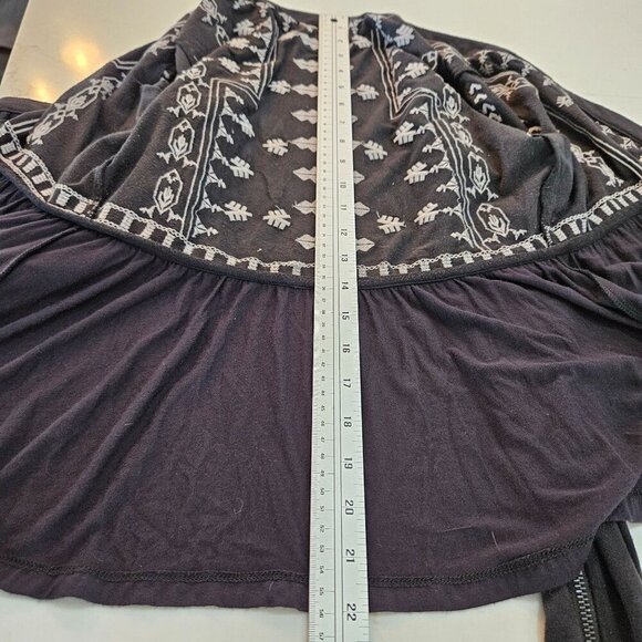 Gianni Bini Black Faux Suede Cardigan Jacket Size XS Boho Embroidered - Picture 7 of 10